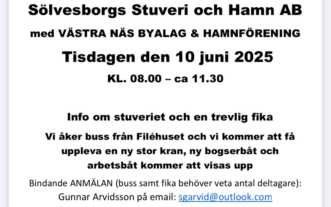 Inbjudan till Företagsbesök Sölvesborgs Hamn och Stuveri